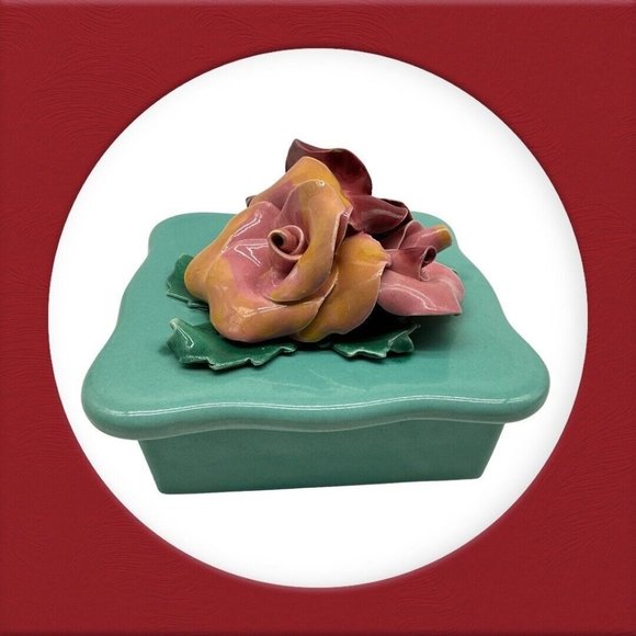 Johann Brahm California Vintage 1960s Floral Trinket Box MCM Collectible #275 - Picture 4 of 13